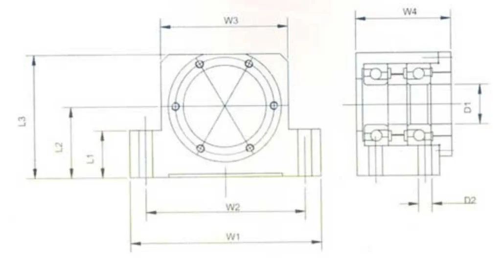 technical drawing and key dimensions