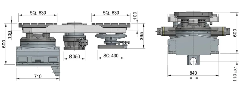 technical drawing and key dimensions