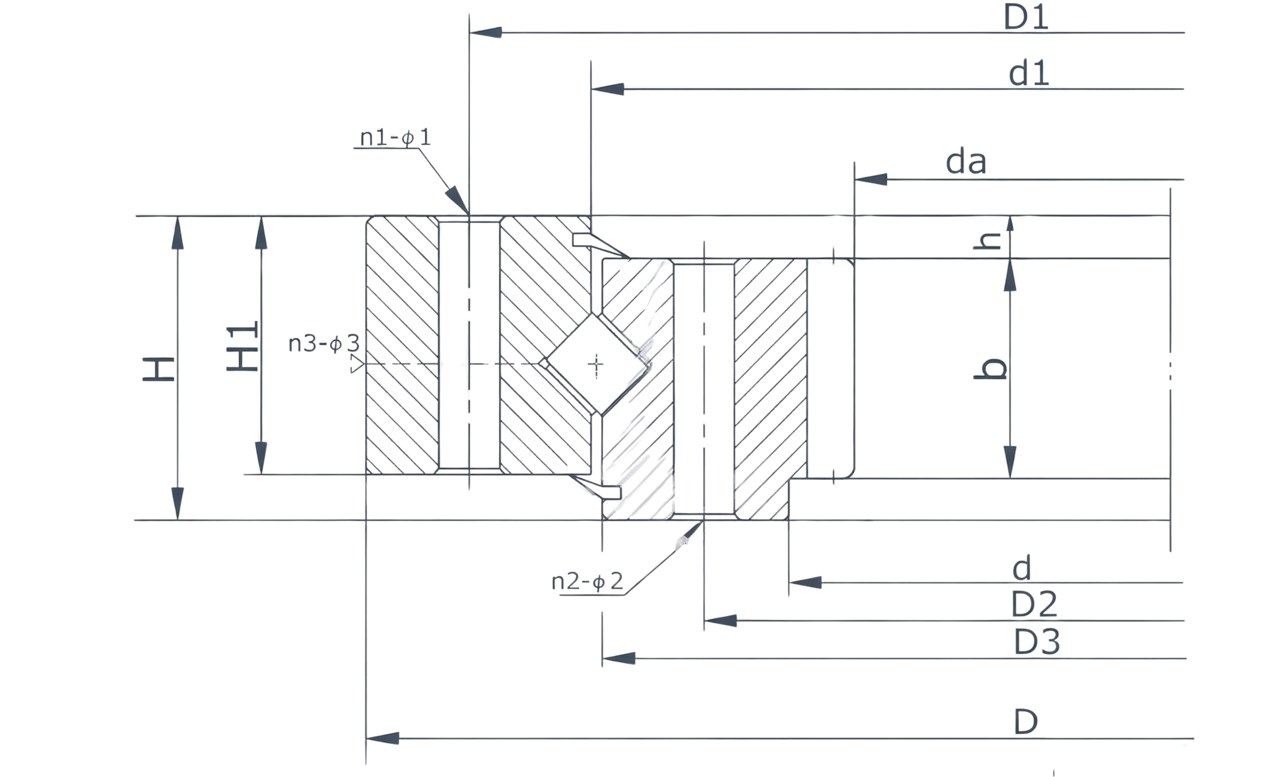technical drawing and key dimensions