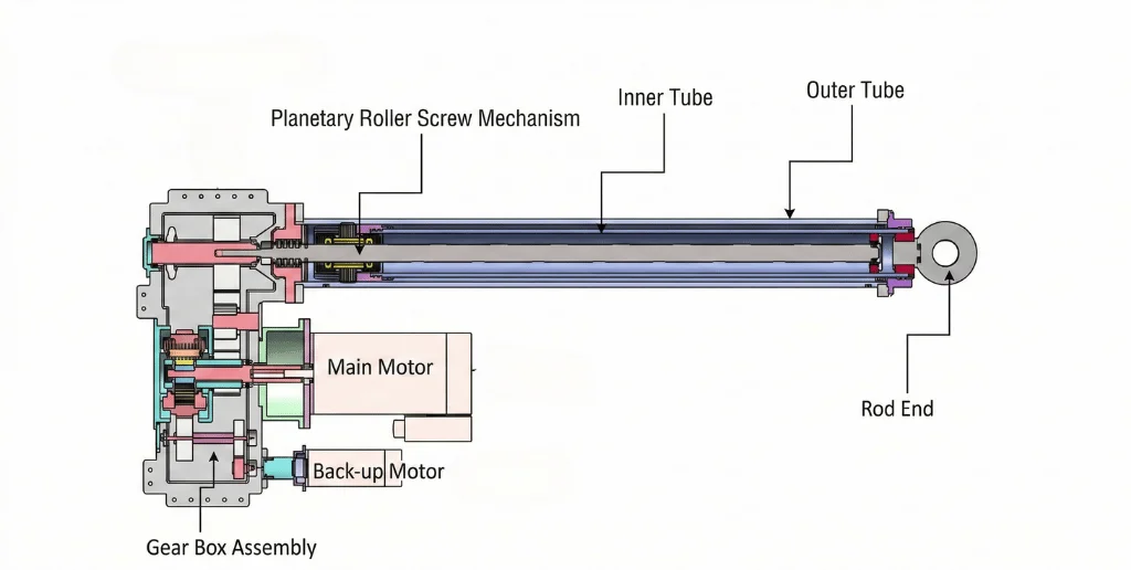 Elevation Actuator technical drawing