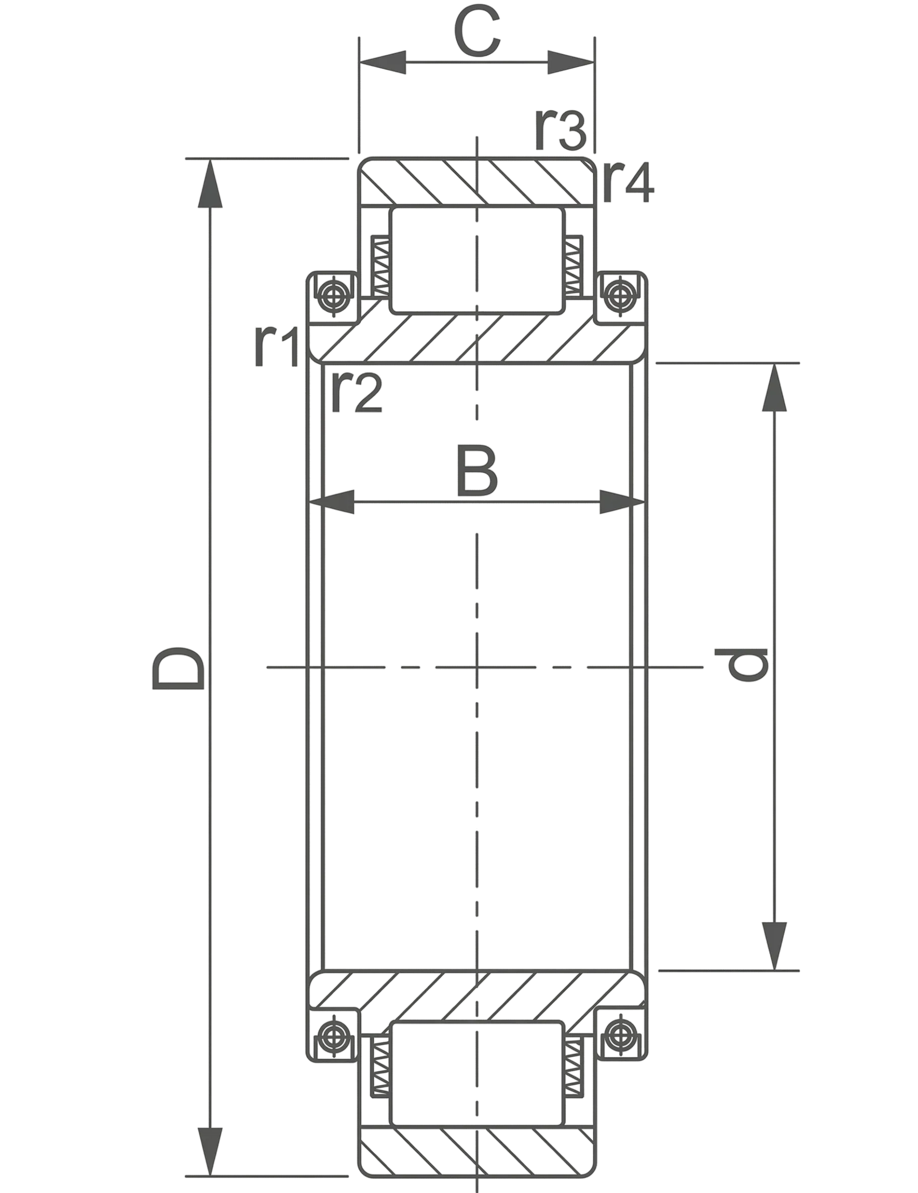 technical drawing and key dimensions