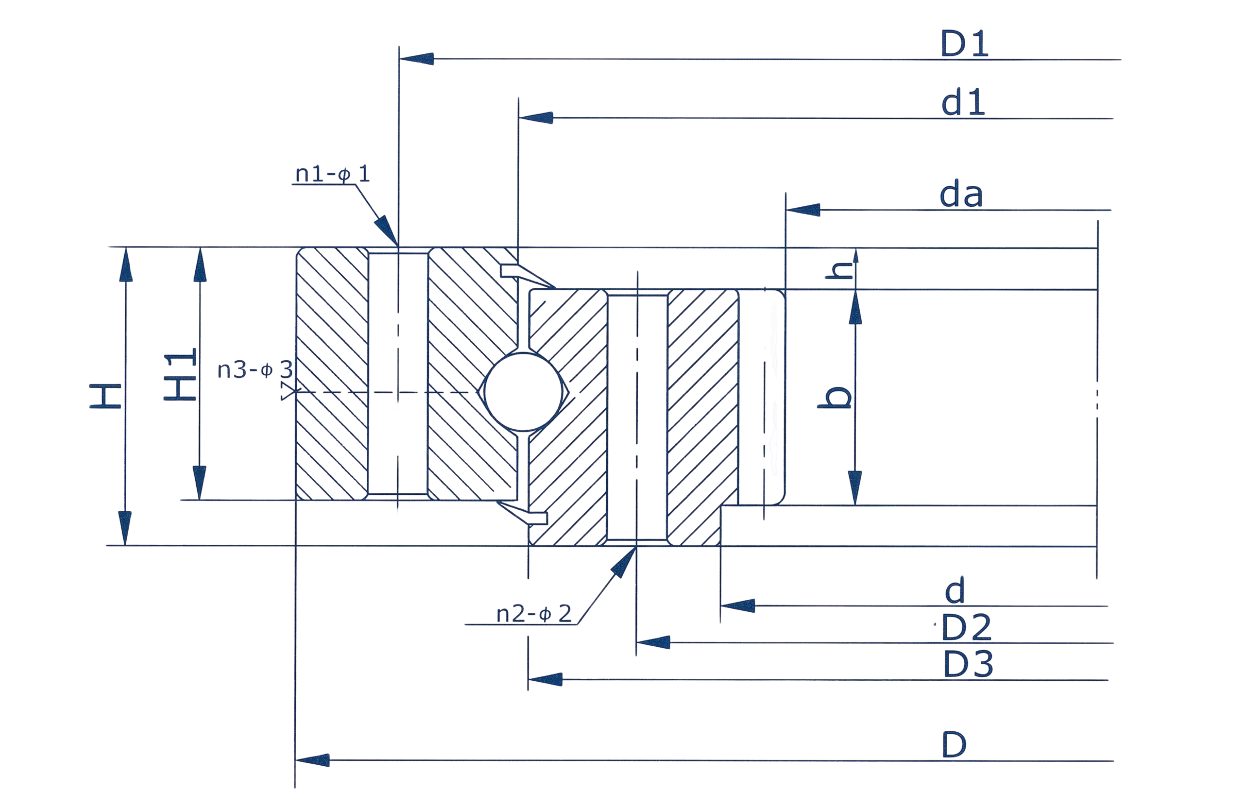 technical drawing and key dimensions