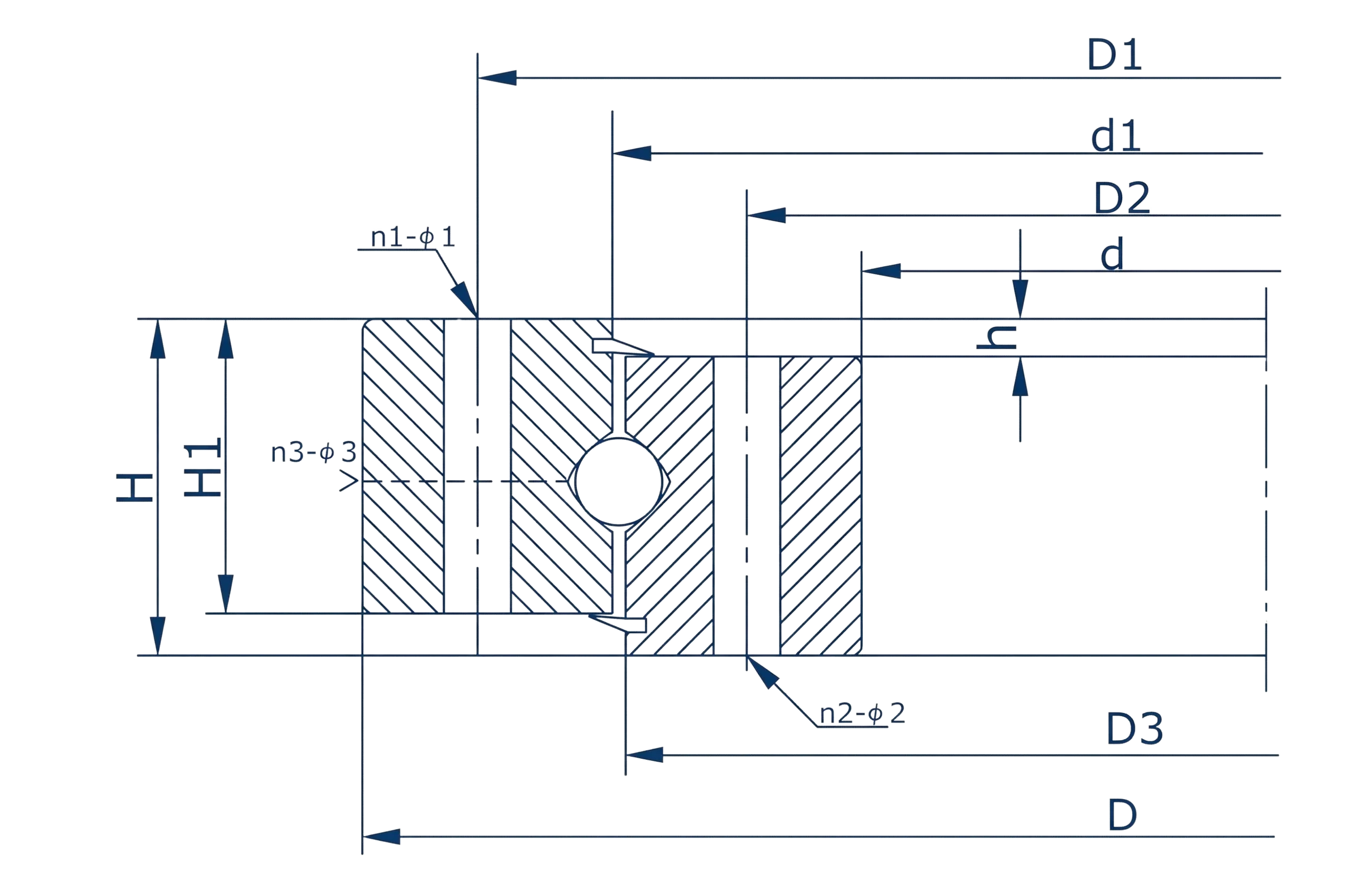 technical drawing and key dimensions
