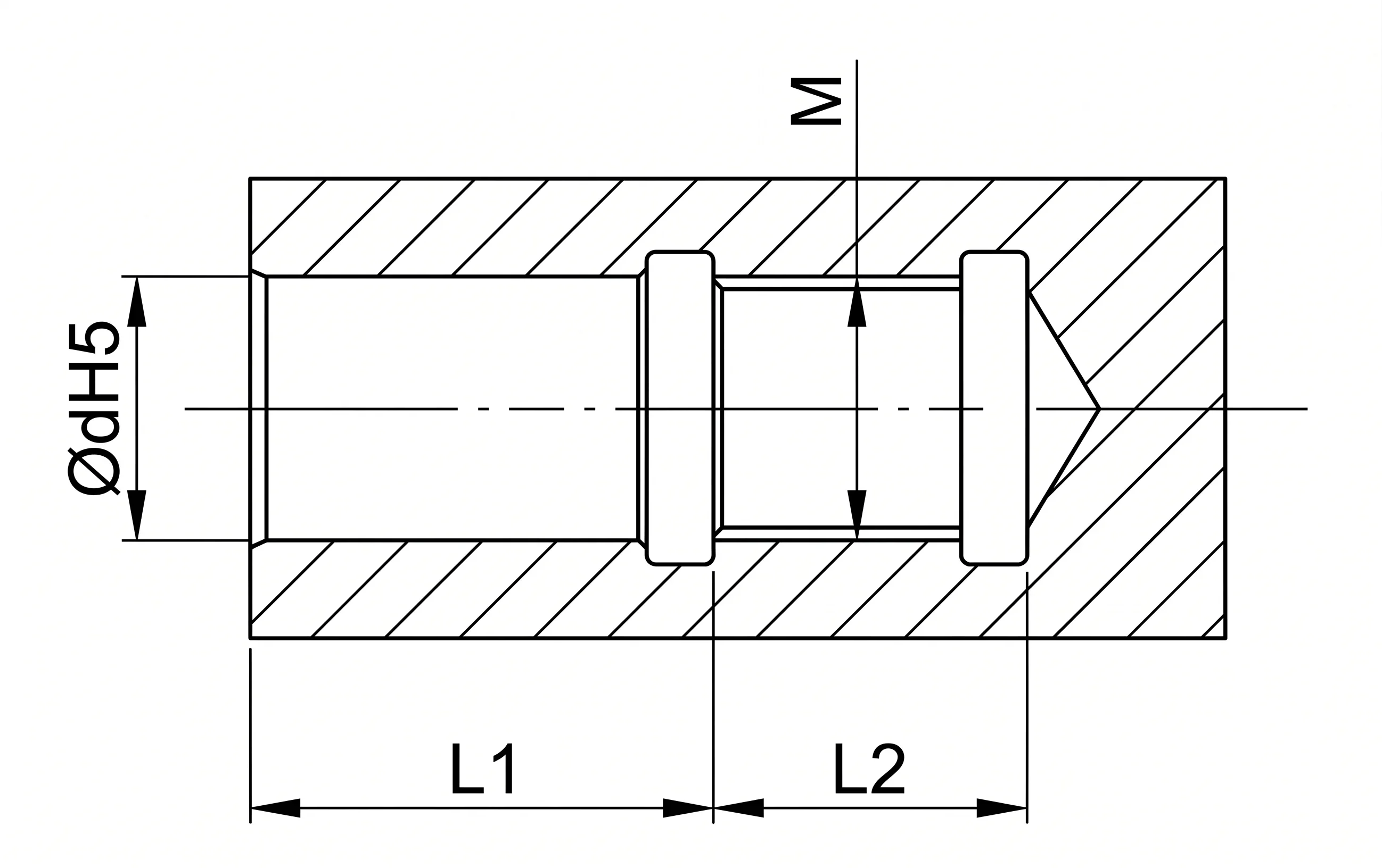 Technical drawing and key dimensions