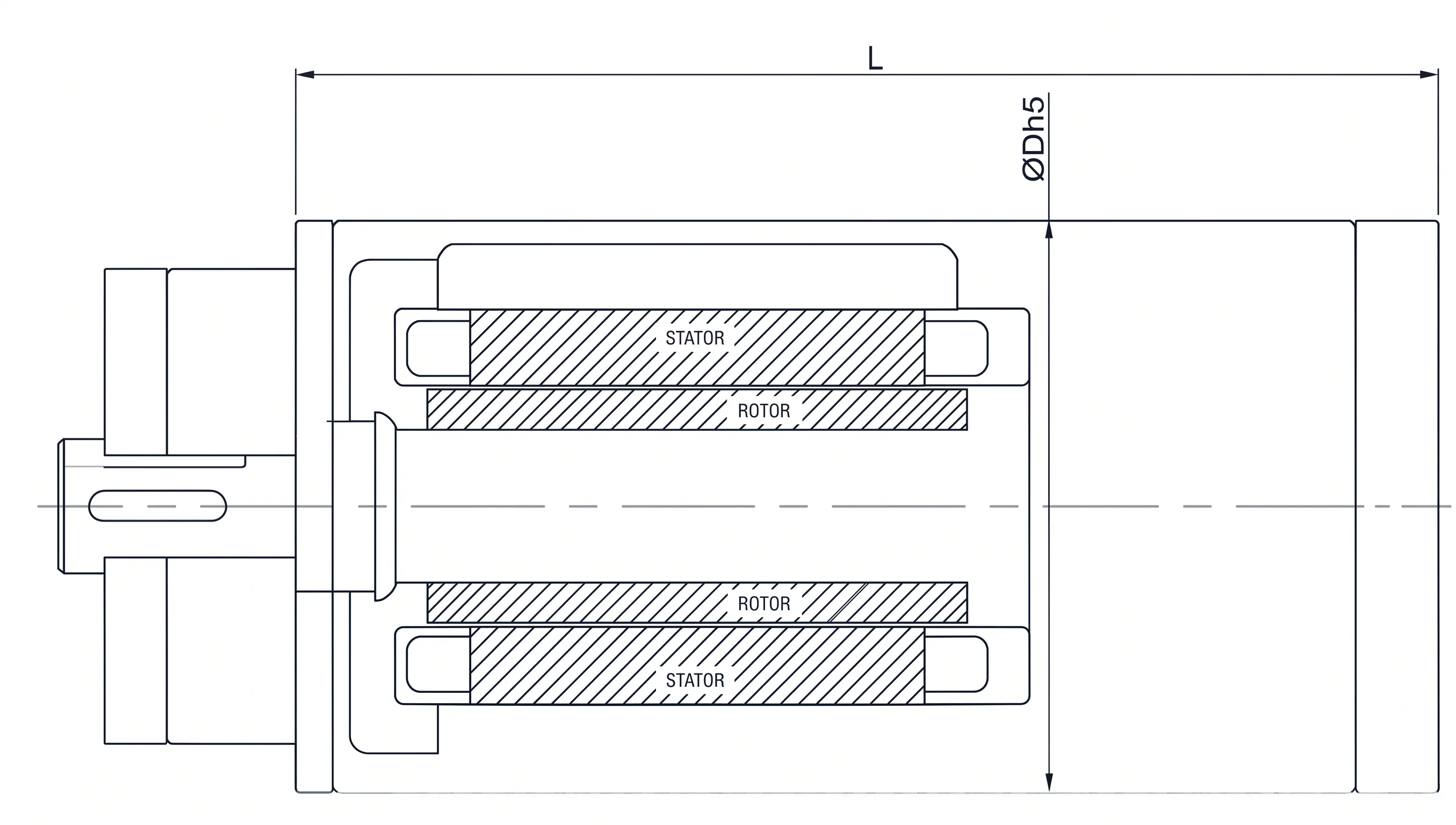 Technical drawing and key dimensions