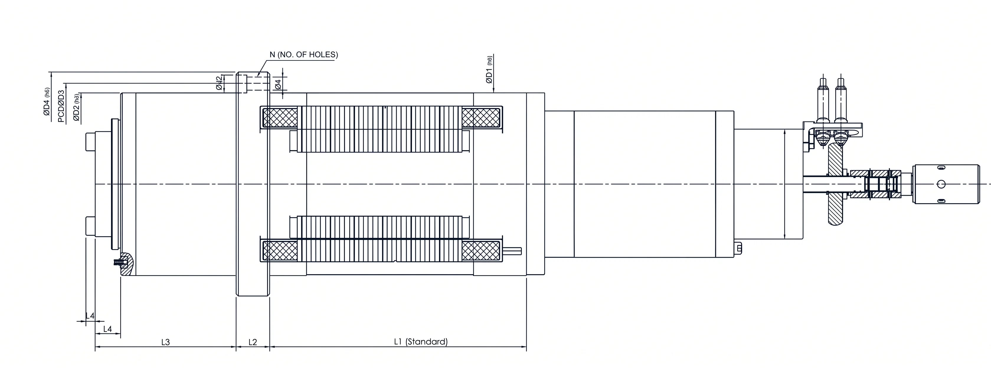 technical drawing and key dimensions