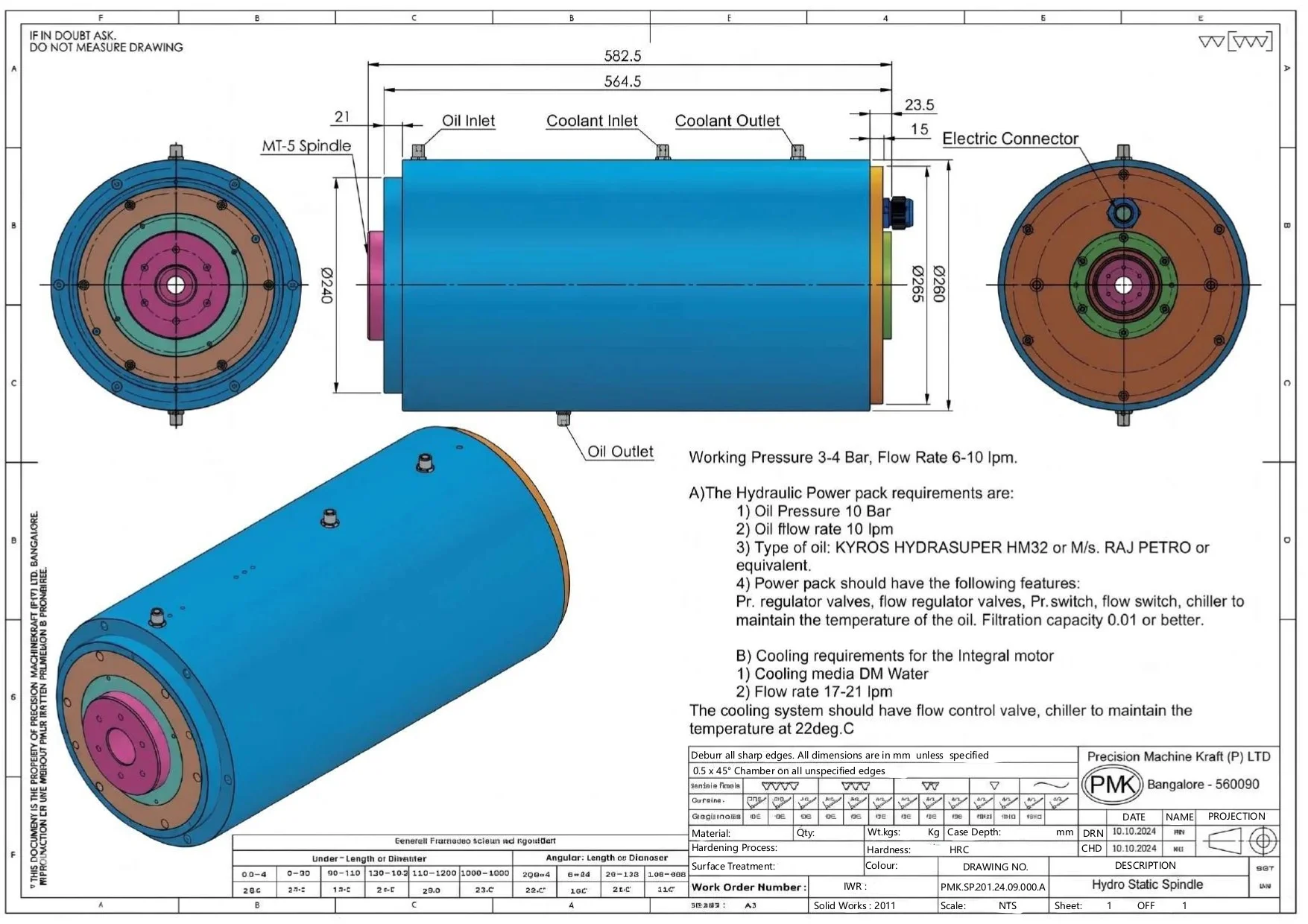 technical drawing and key dimensions