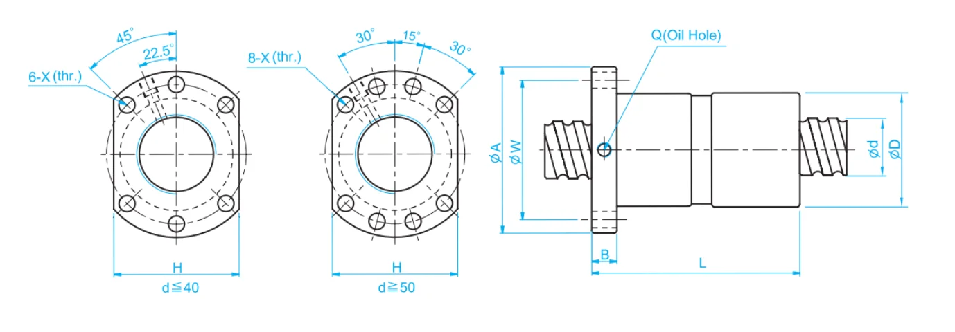 technical drawing and key dimensions