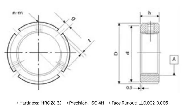 technical drawing and key dimensions