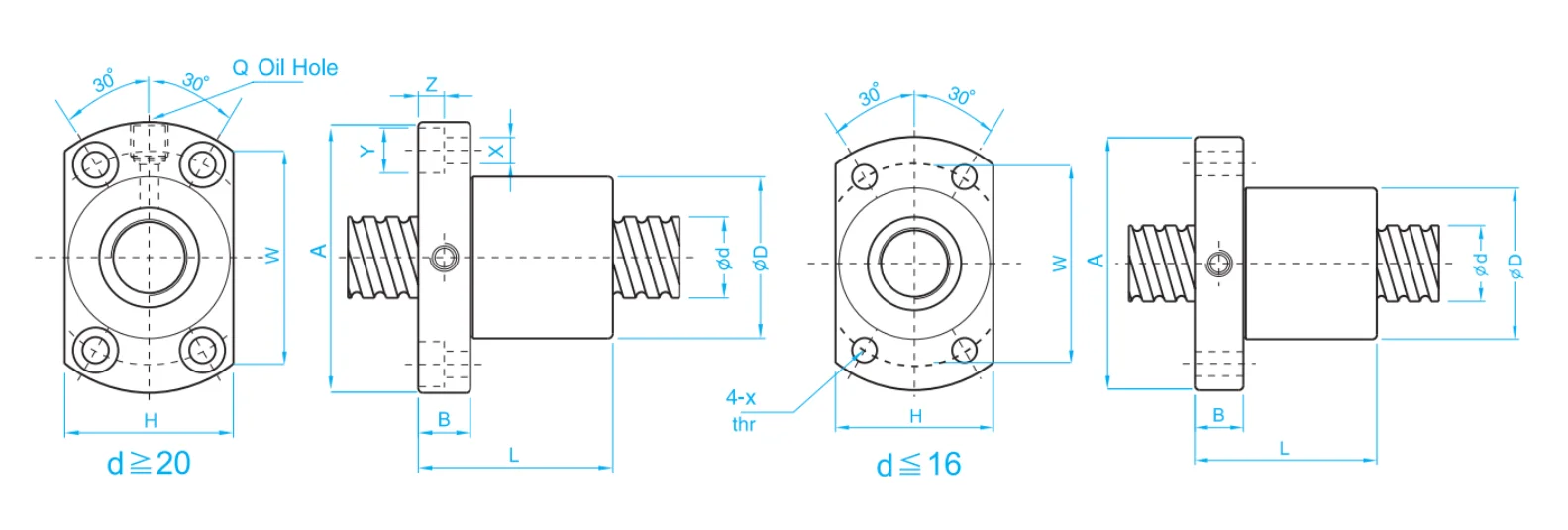technical drawing and key dimensions