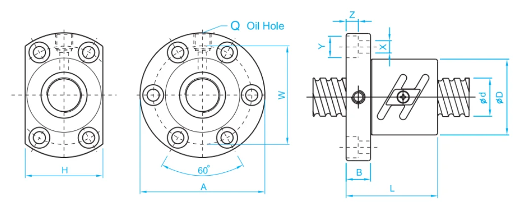 technical drawing and key dimensions