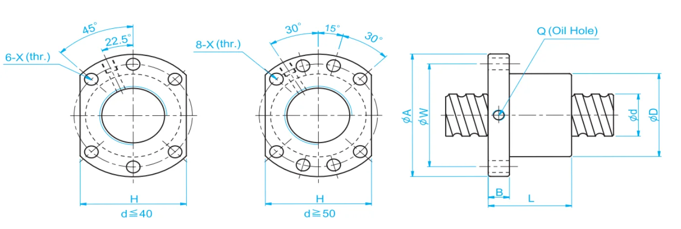 technical drawing and key dimensions
