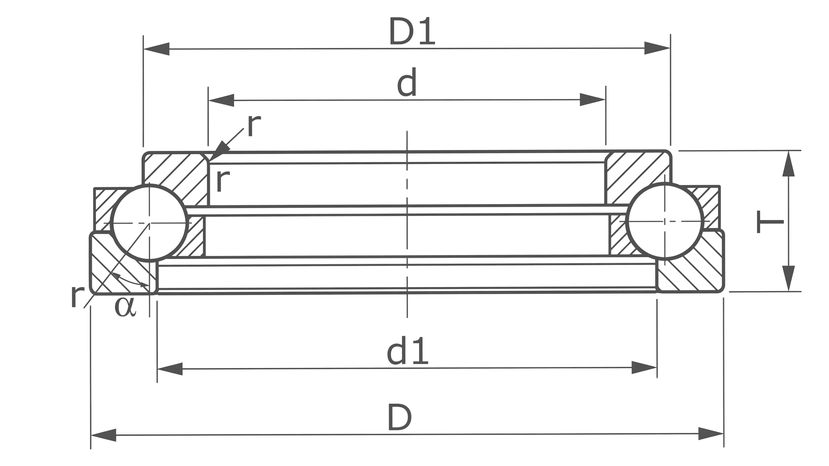 technical drawing and key dimensions