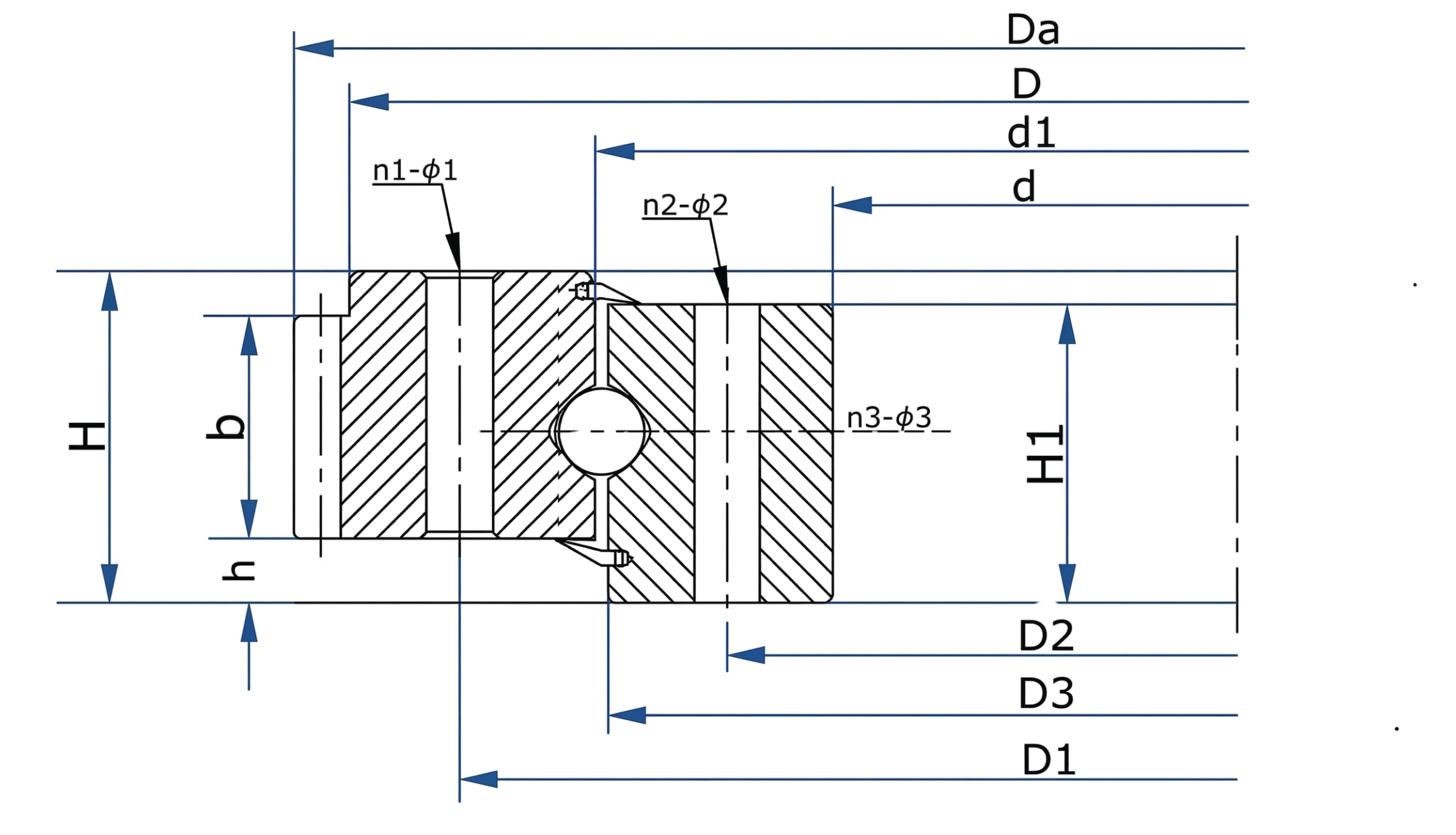 technical drawing and key dimensions
