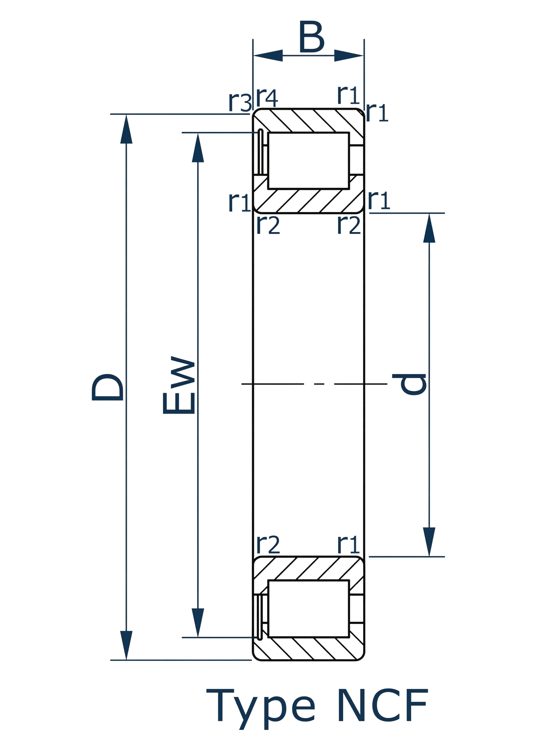 technical drawing and key dimensions