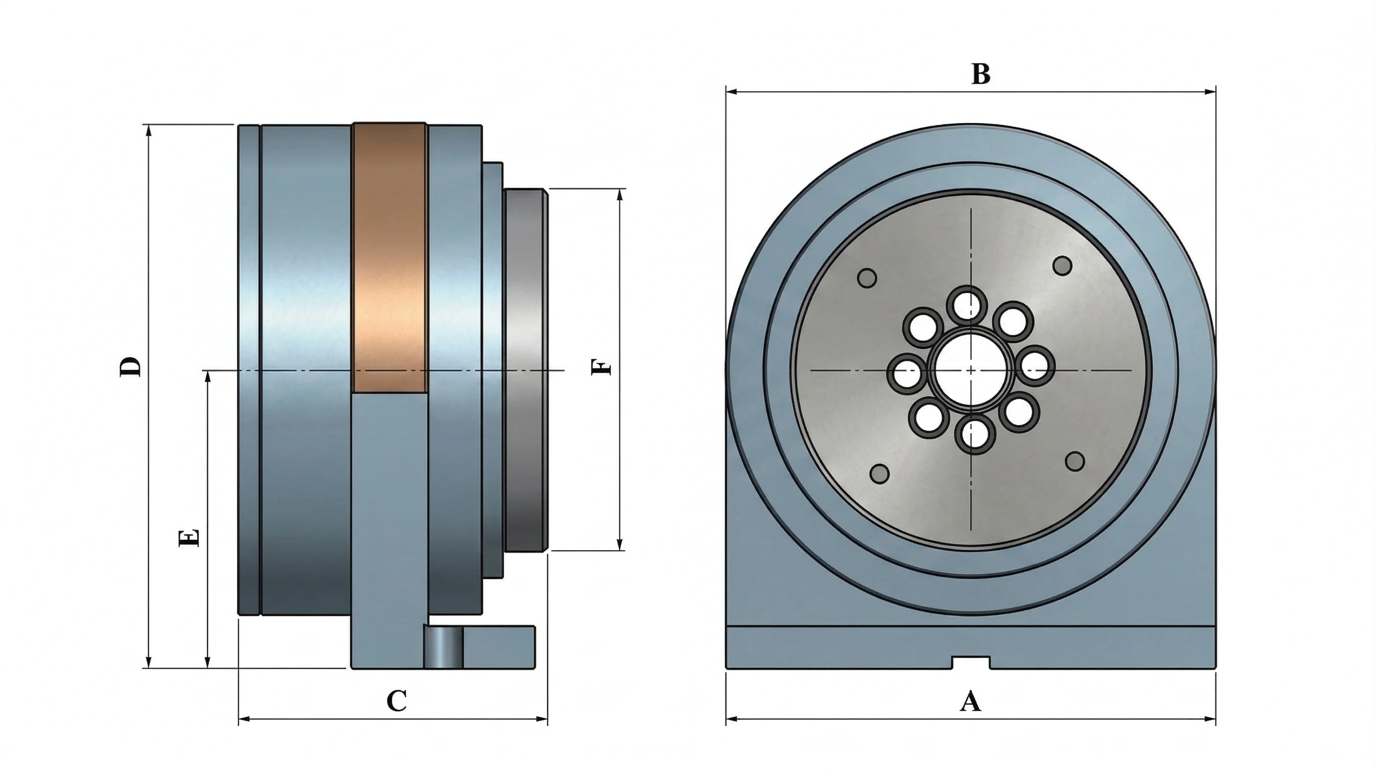 technical drawing and key dimensions